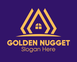 Golden Real Estate House logo design