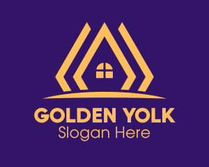 Golden Real Estate House logo design