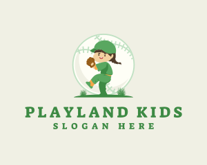 Baseball Kid Pitcher logo design