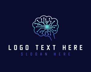Brain - Tech Mind Circuit logo design