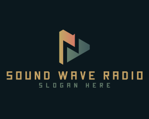Radio Station - Triangle Play Letter N logo design