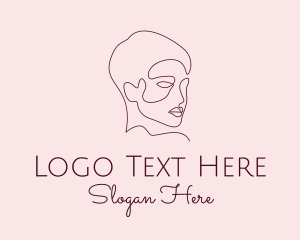Makeup Blogger - Beauty Woman Monoline logo design