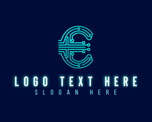 Tech - Digital Tech Letter E logo design