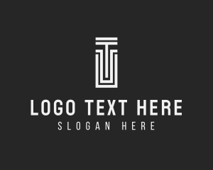 Column Path Maze Letter T Logo