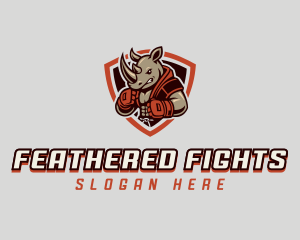 Rhino Boxing Fighter logo design