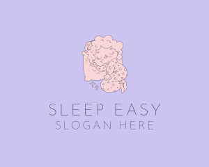 Bedtime Baby Girl Sleeping logo design