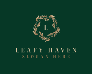 Leaves Wreath Agriculture logo design