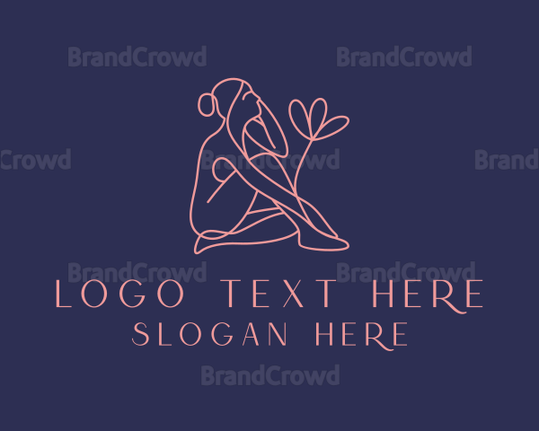 Beauty Nude Woman Flower Logo