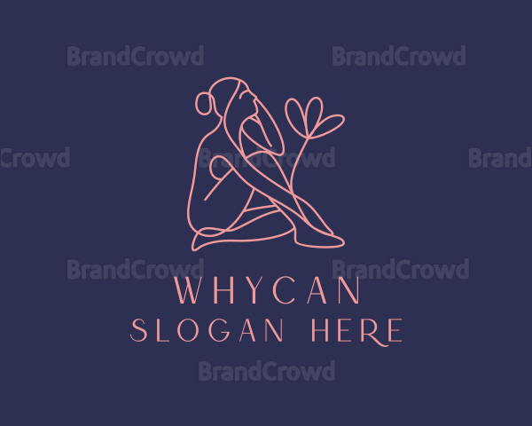 Beauty Nude Woman Flower Logo