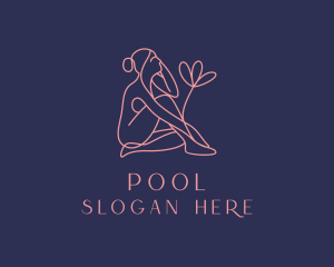 Spa - Beauty Nude Woman Flower logo design