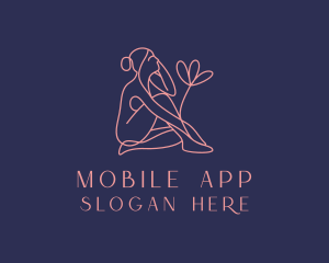 Skin Care - Beauty Nude Woman Flower logo design