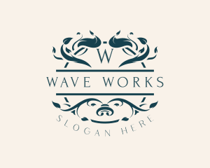 Wavy Leaves Garden logo design