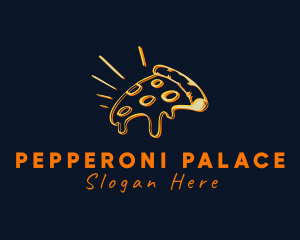 Pepperoni - Cheesy Pepperoni Pizza logo design