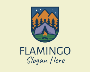 Camping Grounds - Outdoor Forest Camping logo design