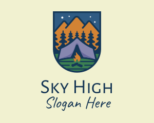 Mountain Range - Outdoor Forest Camping logo design