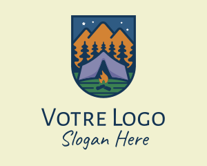 Hill - Outdoor Forest Camping logo design