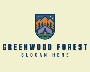 Outdoor Forest Camping logo design