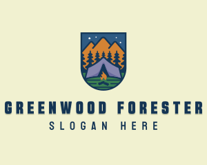 Outdoor Forest Camping logo design