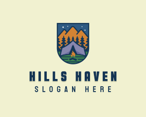 Outdoor Forest Camping logo design