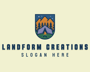 Outdoor Forest Camping logo design