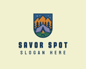 Outdoor Forest Camping logo design