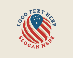 Usa - American Flag Global logo design