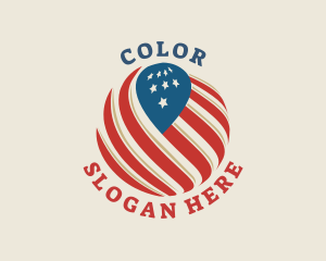 4th Of July - American Flag Global logo design