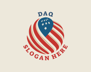 Country - American Flag Global logo design