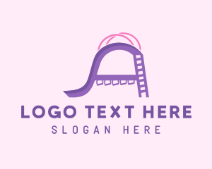 Slide - Purple Playground Letter A logo design