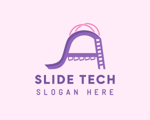 Slide - Purple Playground Letter A logo design