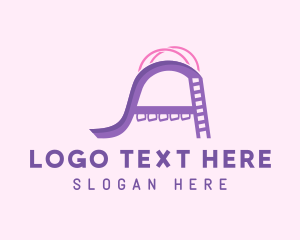 Kindergarten - Purple Playground Letter A logo design