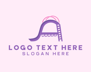 Shoot - Playground Slide Letter A logo design