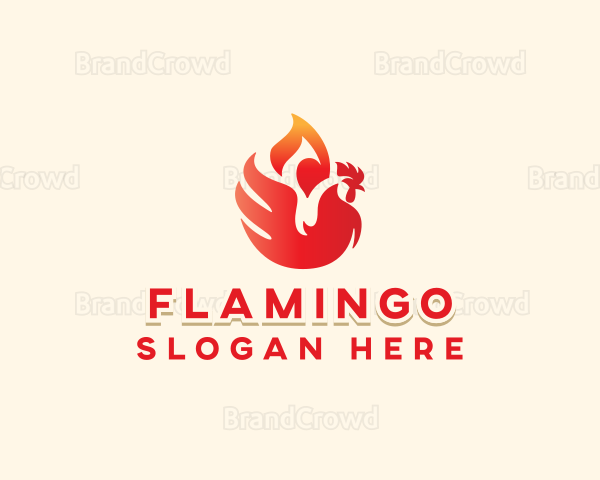 Flame Barbecue Chicken Logo