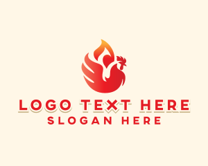 Grilling - Flame Barbecue Chicken logo design