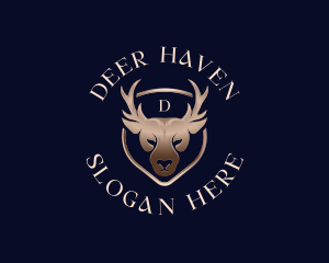 Premium Deer Shield logo design