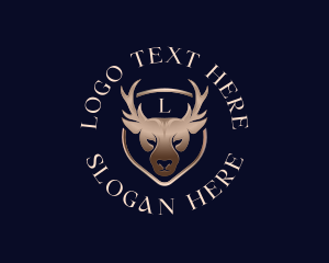 Horns - Premium Deer Shield logo design