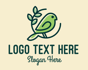 Ecology - Cute Green Bird logo design