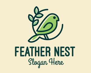 Cute Green Bird logo design