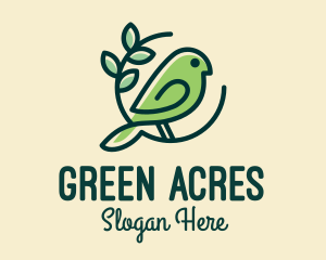 Cute Green Bird logo design