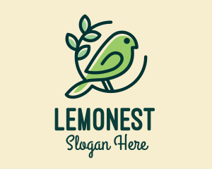 Cute Green Bird logo design