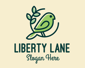 Freedom - Cute Green Bird logo design
