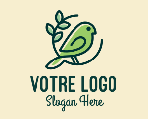 Branch - Cute Green Bird logo design