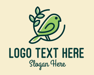 Cute Green Bird Logo