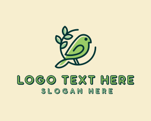 Wings - Cute Green Bird logo design