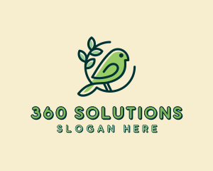 Cute Green Bird logo design