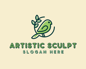 Cute Green Bird logo design