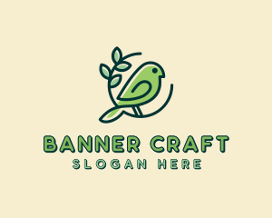 Cute Green Bird logo design