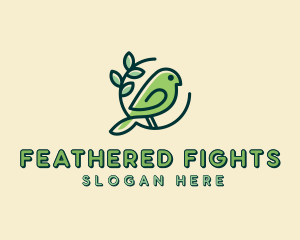 Cute Green Bird logo design