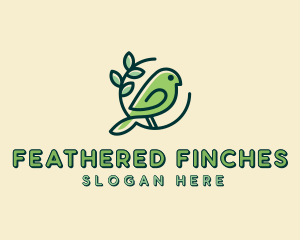 Cute Green Bird logo design