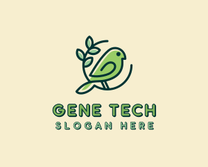 Cute Green Bird logo design